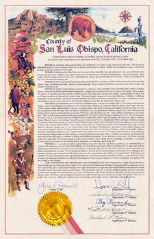 San Luis Obispo County Salmon & Steelhead Awareness Month Proclamation (click for enlargement)